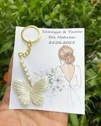 Kelebek anahtarlık Kartlı Hediyelik(20 adet)