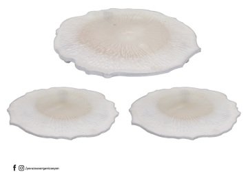 Epoksi Üçlü Jardinyer Seti BEYAZAGUMUS