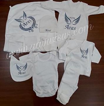 İsme özel 10 parça zeytin dallı tulum seti