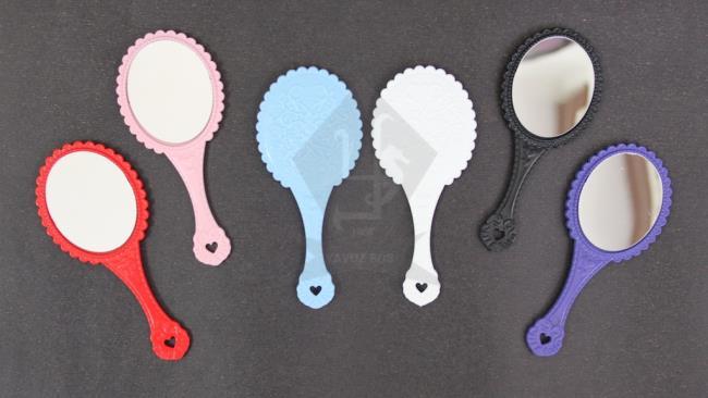 pvc desenli oval ayna(KLD) KIRMIZI