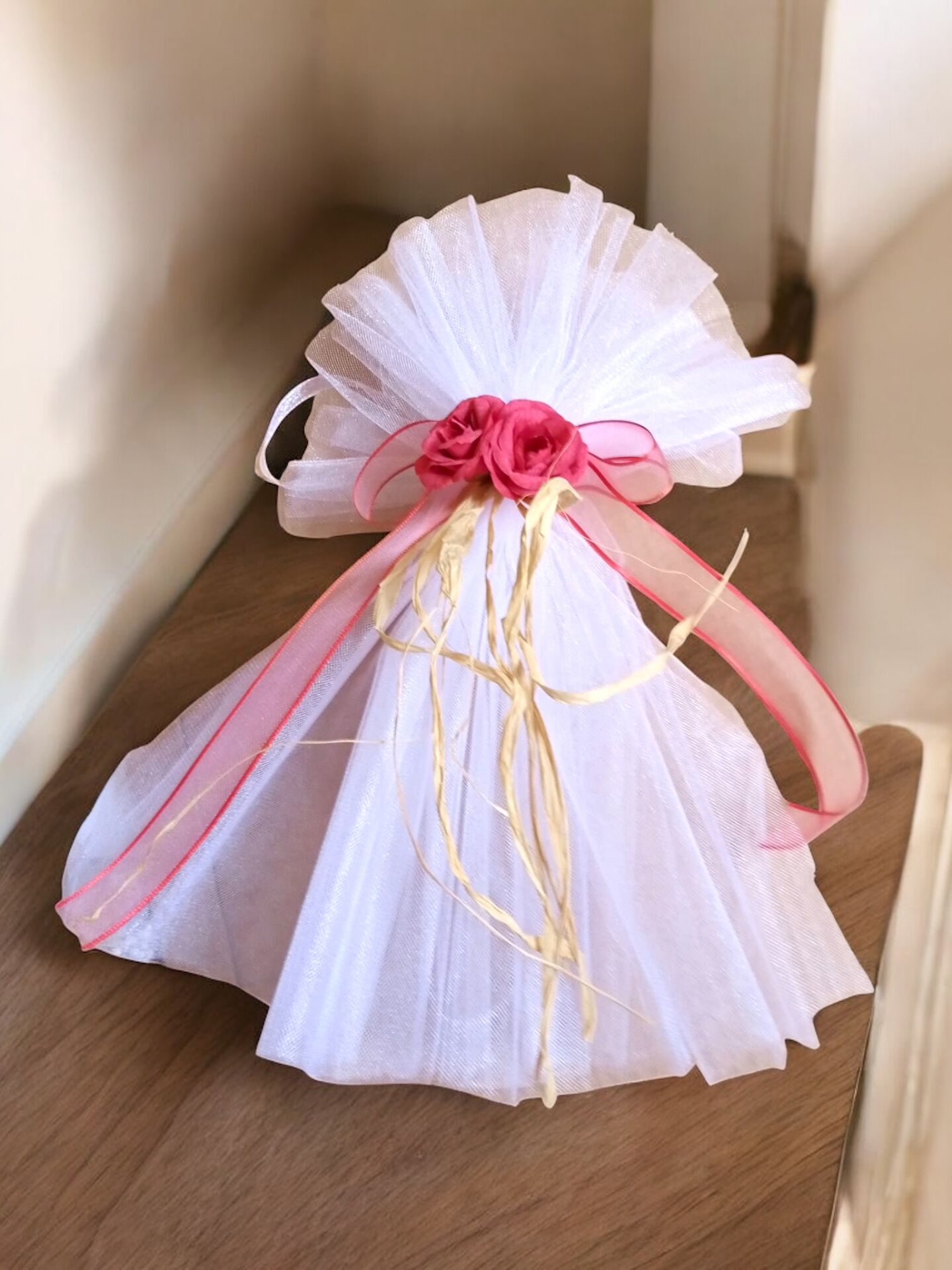 Kristal tüllü çiçekli araba konvoy süsü