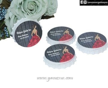 Uv Basklı Büyük Kına Kızı Mıknatıslı Açacak 8.5cm