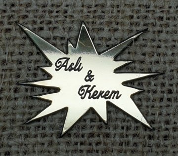 Dalgalı yıldız pleksi  (4*3cm)1mm ALTIN