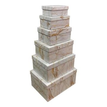 Desenli 6 lı Kare Hediyelik Kutu