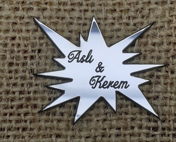 Dalgalı yıldız pleksi  (4*3cm)1mm GUMUS
