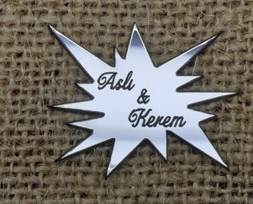 Dalgalı yıldız pleksi  (4*3cm)1mm GUMUS