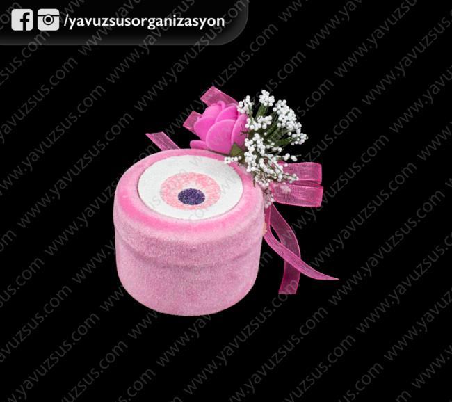 nazarlı hazır floklu kutu(20 adet) PEMBE