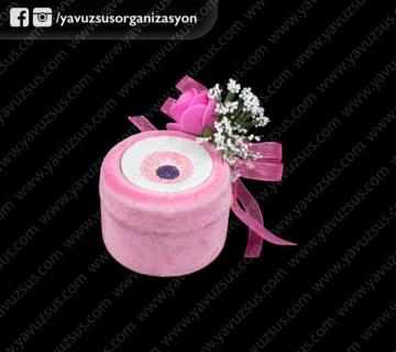 nazarlı hazır floklu kutu(20 adet) PEMBE