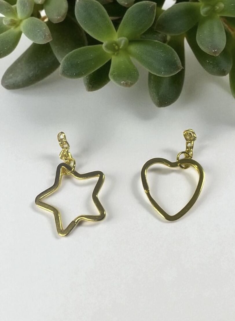 Kalp & Yıldız şeklinde anahtarlık ucu (10 adet)