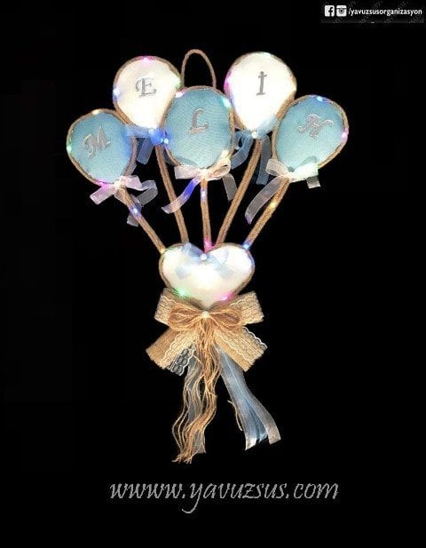 Led ışıklı balonlu kapı süsü