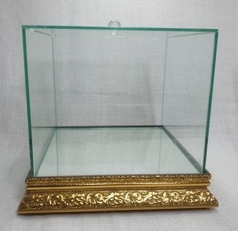 Ahşap Hazneli Kapaklı Cam Sandık(25*25*20 ) ALTIN
