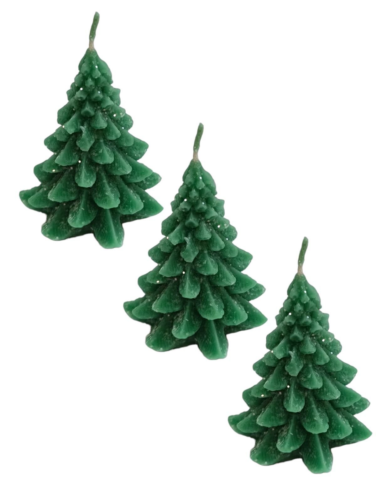 Yılbaşı Ağacı Şeklinde Mum(10cm)