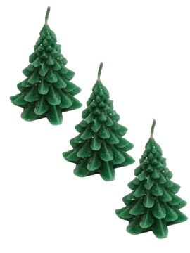 Yılbaşı Ağacı Şeklinde Mum(10cm)