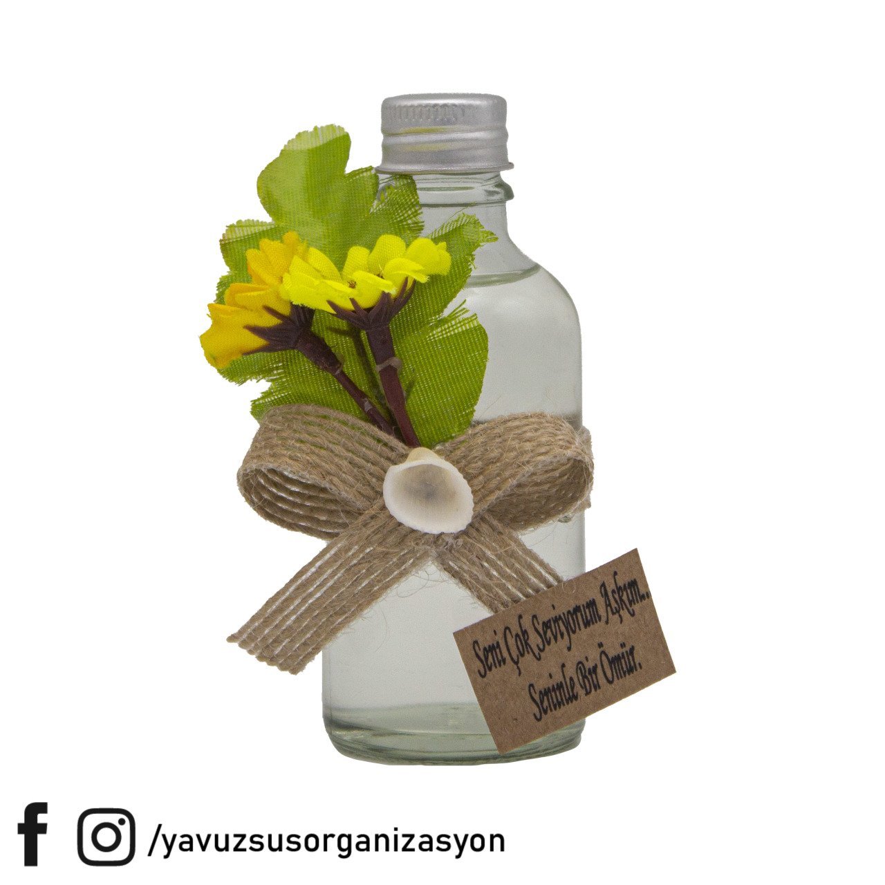 Süslü Şurup Şişe Nikah Şekeri 50 cc (20 ad)