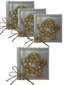 Kutuda Ahşap Yıldız Anahtarlık Hediyelik(20 Adet)