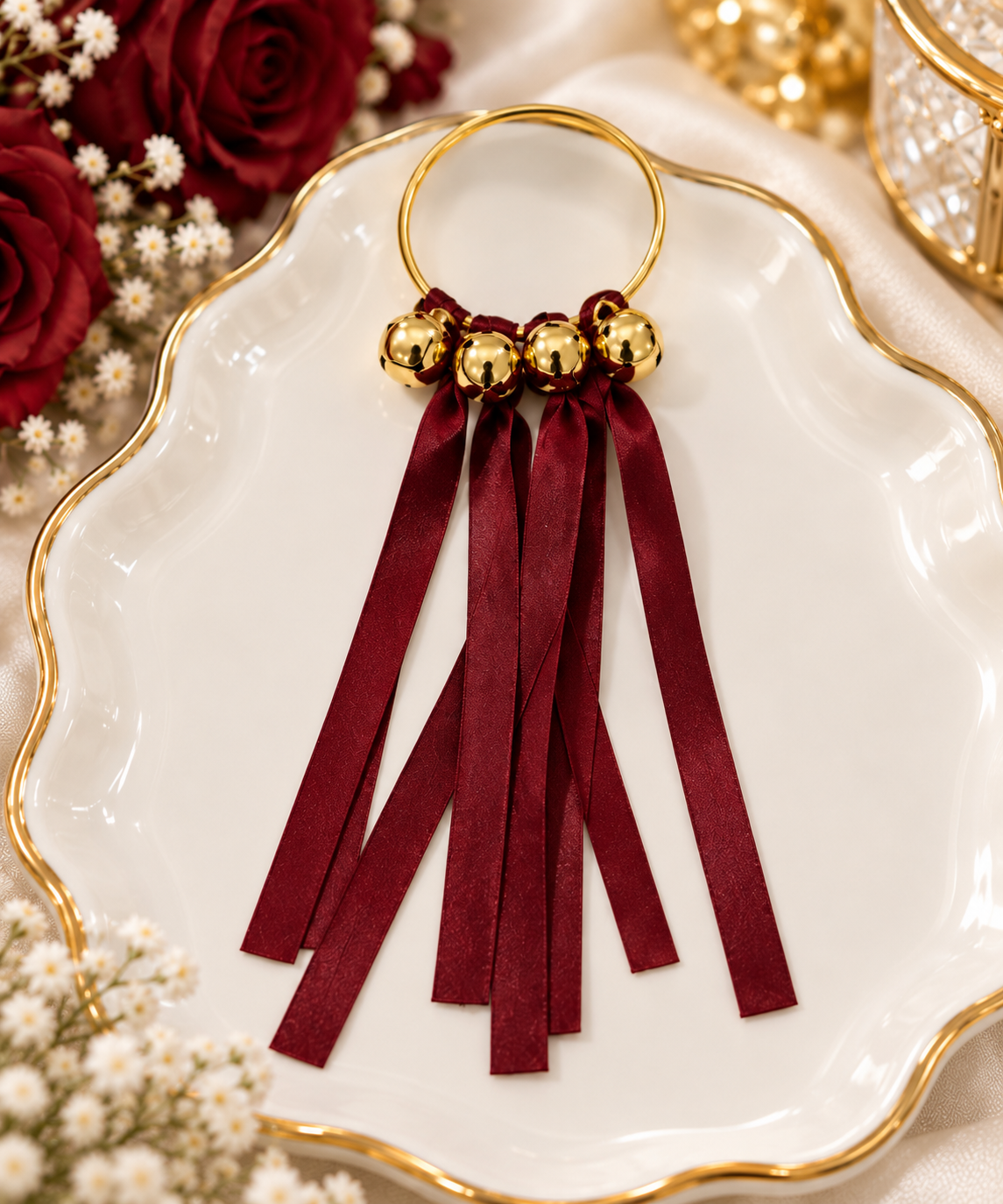7 cm Mini zilli tef(20 adet) BORDO