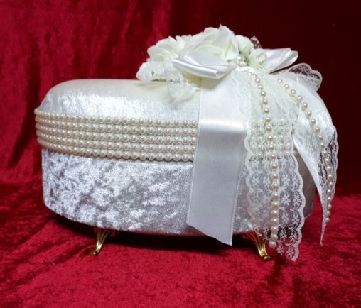 Oval incili tespih&sabun kutusu KREM