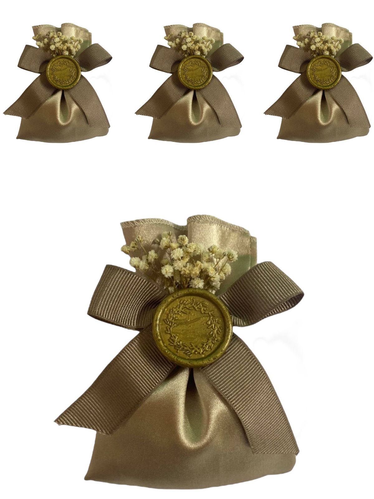 Elyaf & Lavantalı Vizon Kese (20 Adet) MUHURLU CICEKLI