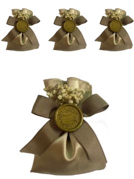 Elyaf & Lavantalı Vizon Kese (20 Adet) MUHURLU CICEKLI