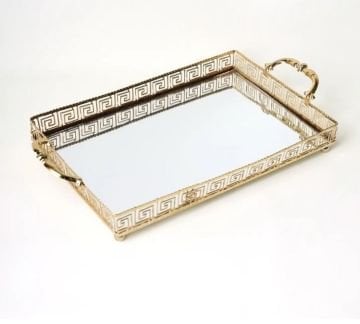 Dikdörtgen Versace Desenli Metal Tepsi