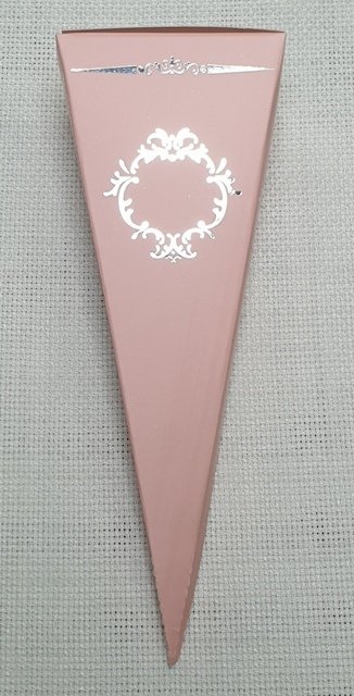 Gümüş Yaldızlı Lüks Külah Kutu (25ad) PEMBE