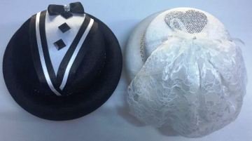 Kadife kaplı gelin&damat tesbih kutusu GELIN