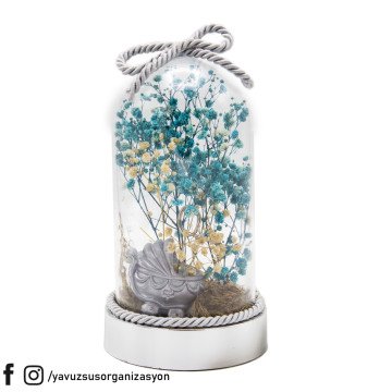 Bebek Arabası Notluklu Cipsolu Fanus (32x12cm ) GUMUS