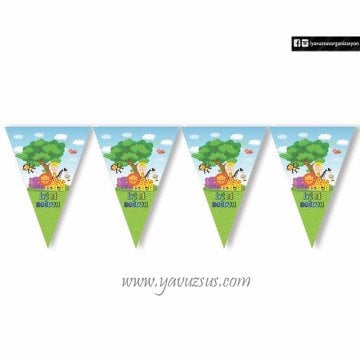 Safari İyiki Doğdun Üçgen Flama