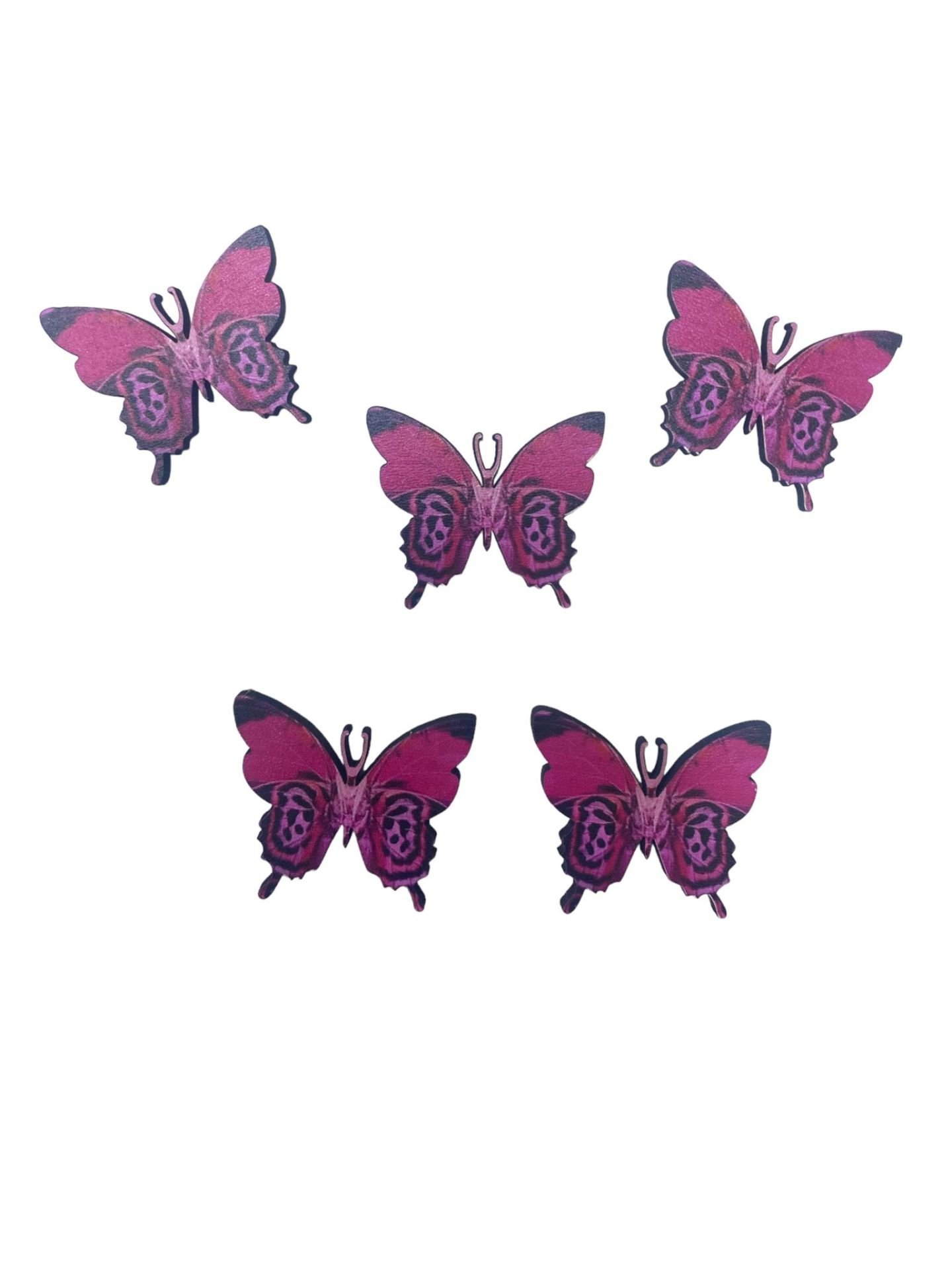 Ahşap Üzeri Uv Baskı Küçük Kelebek  Figür& obje