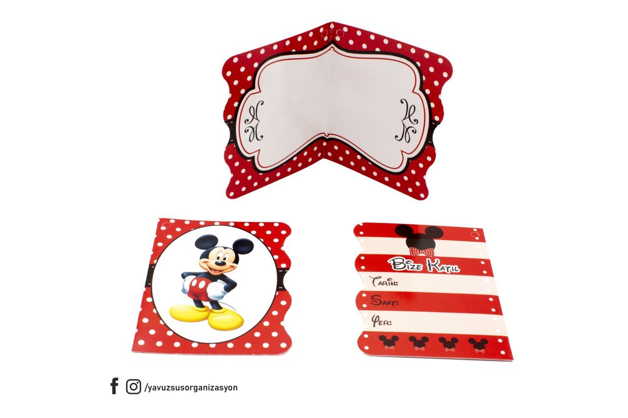 minnie & mickey davetiyesi (10ad)