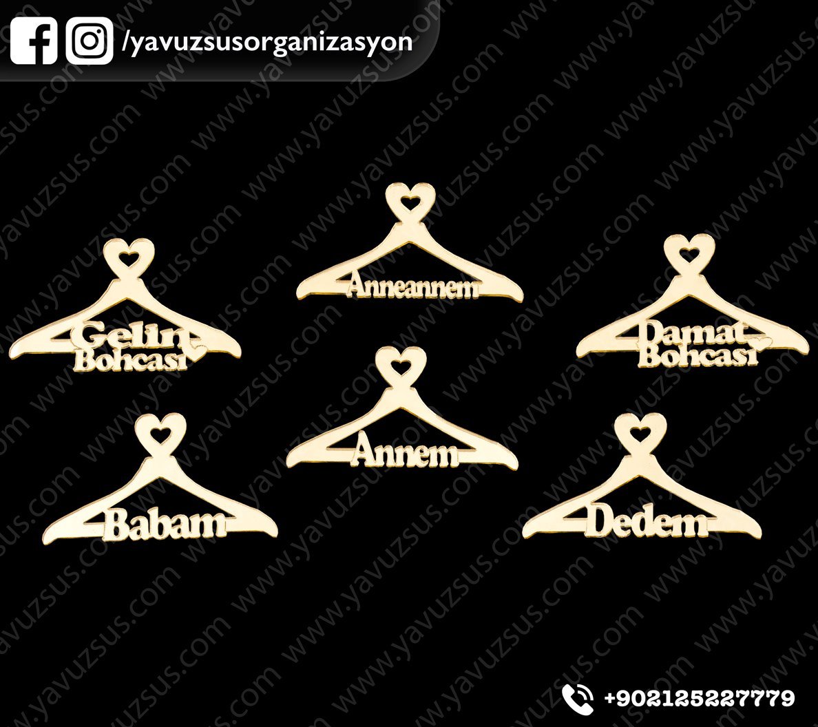 İsme özel bohça askısı pleksi (7*4cm)