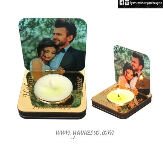 Kişiye Özel  Pleksi Tealight Mumluk