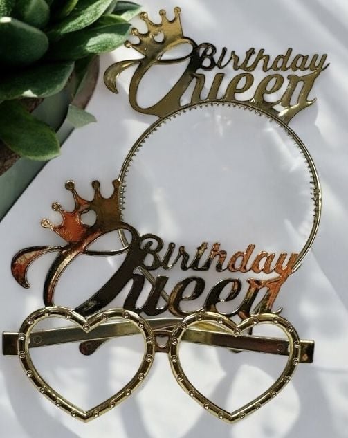 Mika birthday Quenn gözlük & taç takımı