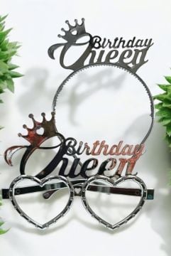 Mika birthday Quenn gözlük & taç takımı