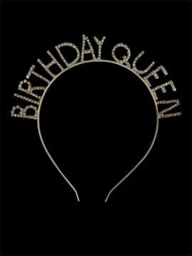 Taşlı metal Brithday Quenn taç