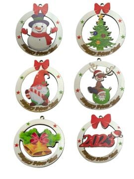 Şekilli 6 lı Yılbaşı Ağaç Süsü