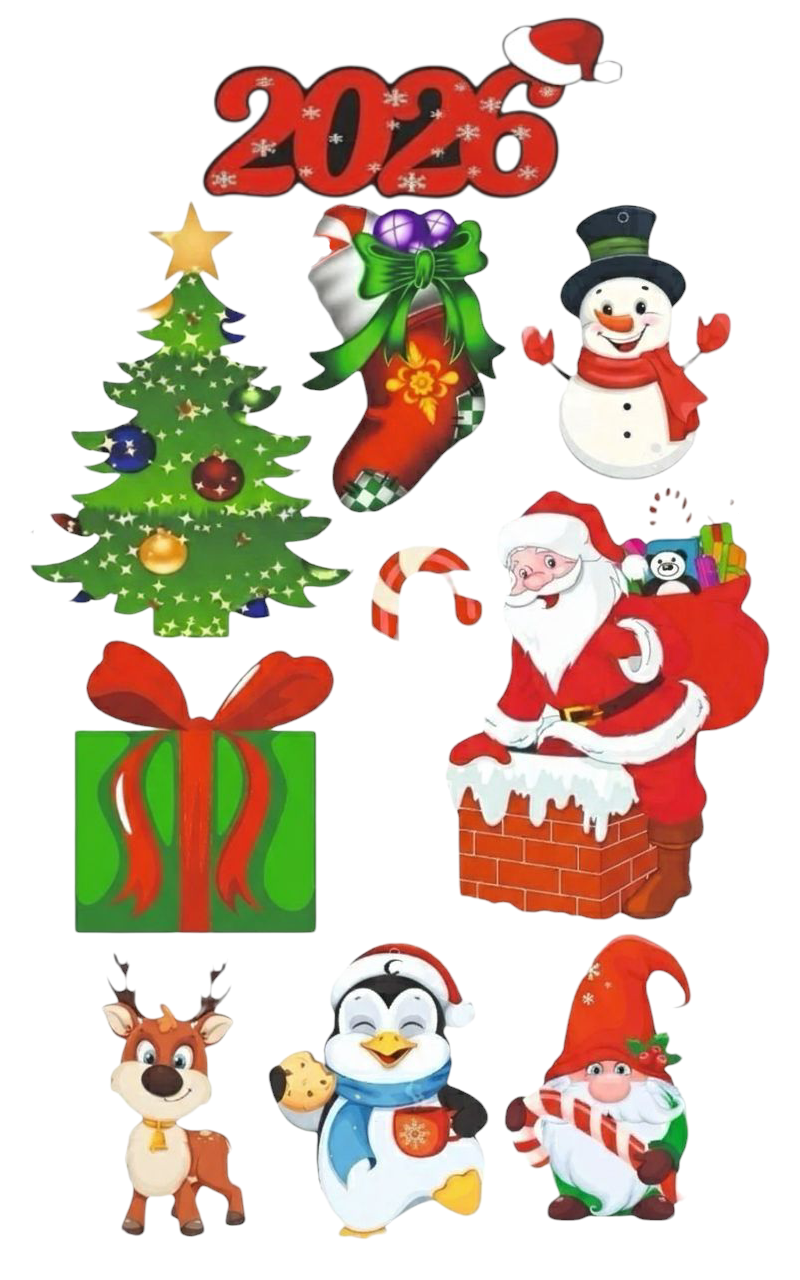 Şekilli 10 lu Yılbaşı Ağaç Süsü