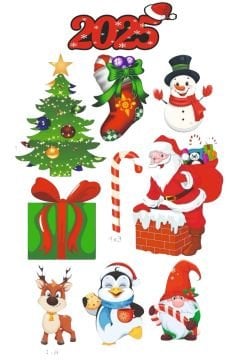 Şekilli 10 lu Yılbaşı Ağaç Süsü