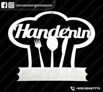 Pleksi çatal kaşık bıçaklı mutfak kapı süsü(28x25) GUMUS