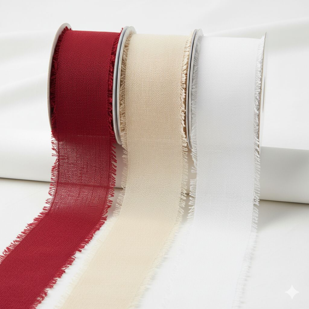 İpek kurdele & püskül kenarlı  kurdele 25mm 5mt