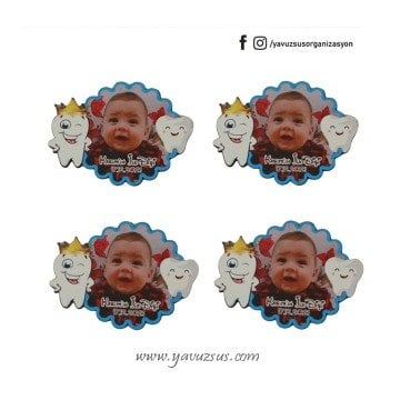 Diş Modeli Uv Ahşap Süs(Tırtıklı)