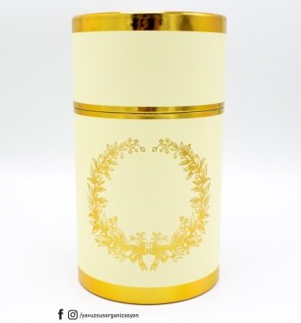 Büyük silindir kutu KREM