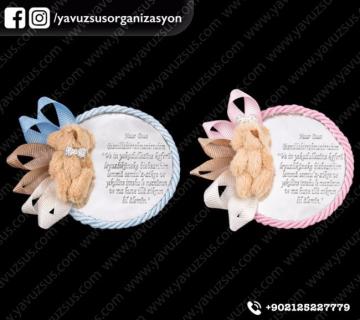 Pleksi ayıcık süslü dualı magnet GUMUSMAVI