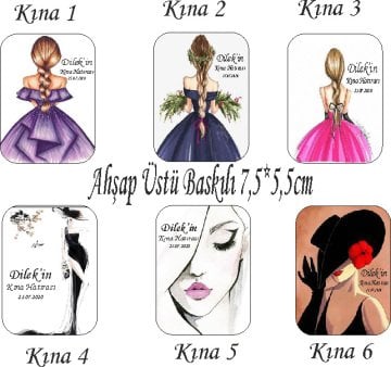 Uv Baskı Kına Gecesi Modelleri(7,5*5cm)