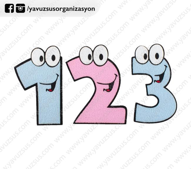 karikatür rakam figür (6 ad) (KLD) 3 YAS PEMBE