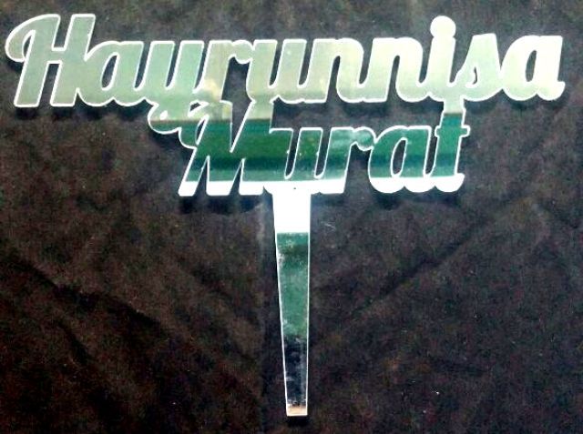 Pleksi isim pasta üzeri çubuk (17x24) GUMUS