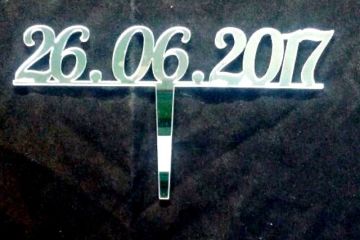 Pleksi tarih pasta üzeri çubuk (9x16,5) GUMUS