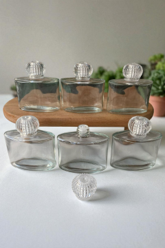 50cc yassı Cam Şişe Tane ile