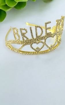 Yarım tur Taşlı metal Bride to be taç & pasta deko