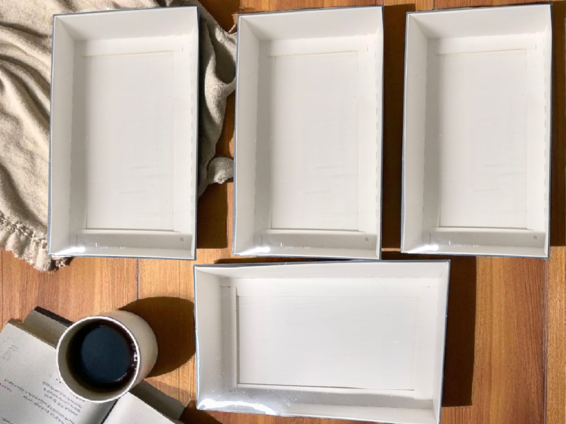 15×9×3 cm beyaz asetat kapaklı kutu (10 adet)